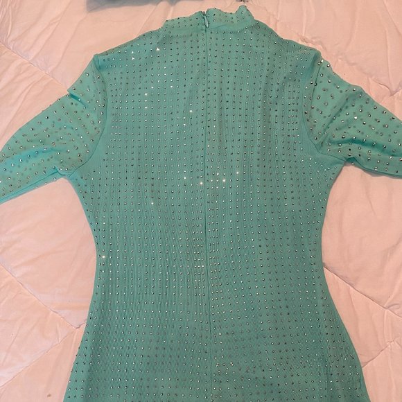 Name In Lights Studded Mesh Mini Dress (MINT) - Picture 4 of 6